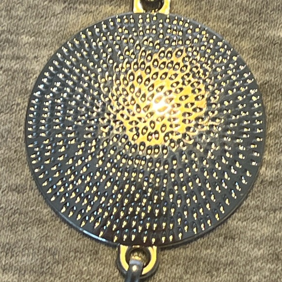 Gunmetal Chain Belt w/ Textured Medallion Discs Adjustable to 40” - Picture 4 of 7